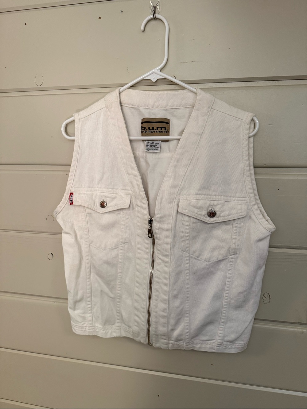 BUM Equipment White Zip-Front Utility Vest